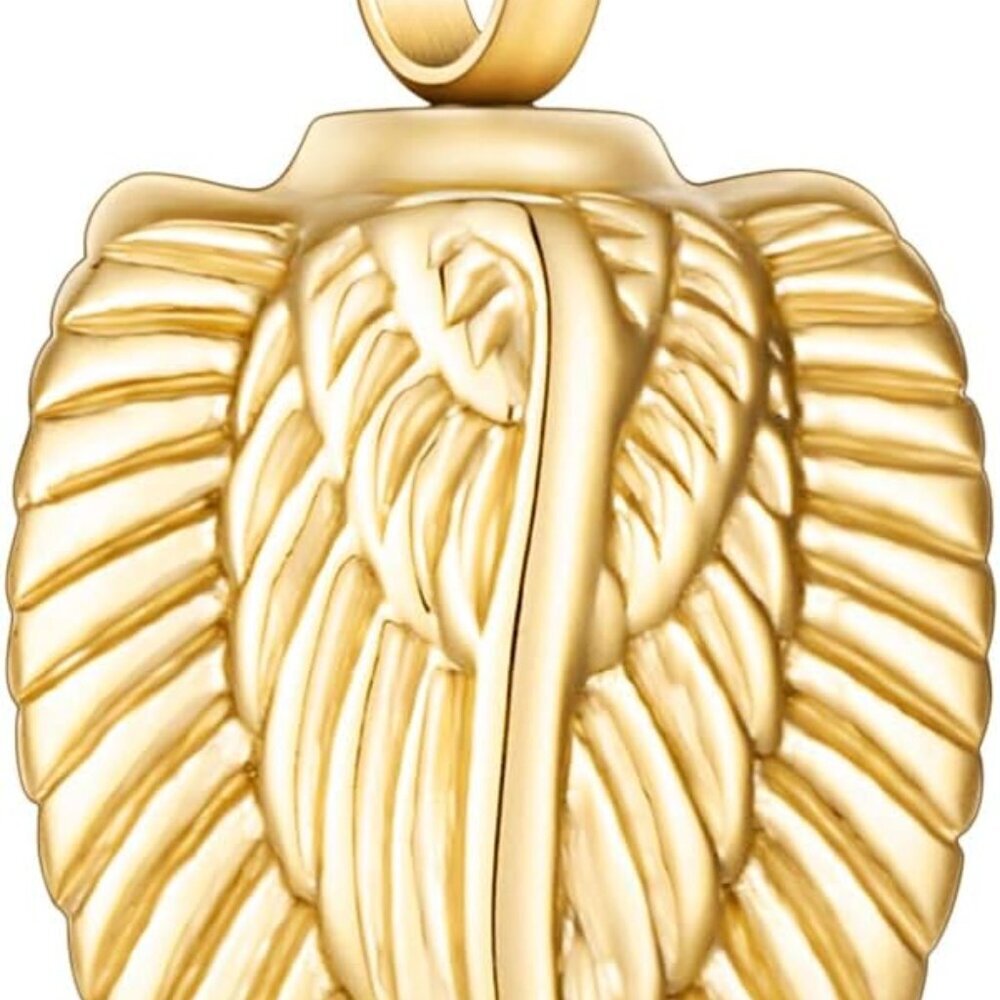 Angel Wing Cremation Necklace for Ashes Stainless Steel Urn Pendant Ashes Holder